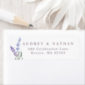 Étiquette Aquarelle Lavande Florale Adresse de retour (En situation)