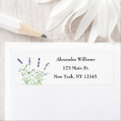 Étiquette Aquarelle Lavande Herbe Florale Adresse de retour (En situation)