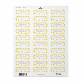 Étiquette Aquarelle Lemon Elégante Bordure Minimale Chic (Feuille entière)