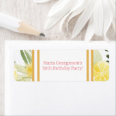 Étiquette Aquarelle Lemon Floral à thème Anniversaire (En situation)