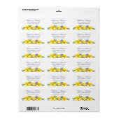 Étiquette Aquarelle Lemon Lavender Boho Adresse (Feuille entière)