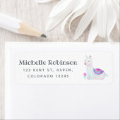 Étiquette Aquarelle Llama Enfants (En situation)