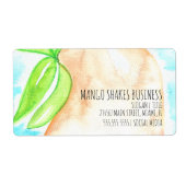Étiquette Aquarelle Mango Main peint Smoothie Shakes (Devant)
