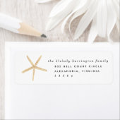 Étiquette Aquarelle marine Starfish Retourner l'adresse Étiq (En situation)