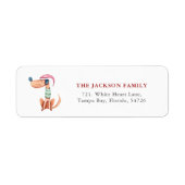 Étiquette Aquarelle mignonne Hiver Adresse de retour de Noël (Devant)