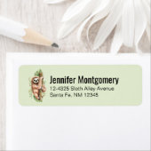 Étiquette Aquarelle mignonne Sloth & Feuilles tropicaux (En situation)