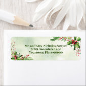 Étiquette Aquarelle Mingle Noël Holiday Adresse de retour (En situation)