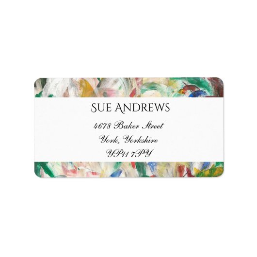 Étiquette Aquarelle moderne Adresse de retour Abstraite (Devant)