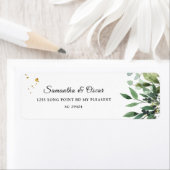 Étiquette Aquarelle moderne Branche des Feuilles verts (En situation)