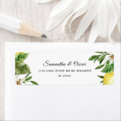 Étiquette Aquarelle moderne Citrons et feuilles jaunes (En situation)