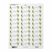 Étiquette Aquarelle moderne Citrons et feuilles jaunes (Feuille entière)