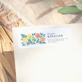 Étiquette Aquarelle moderne Citrus Fruit Cut Adresse de reto