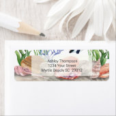 Étiquette Aquarelle moderne de la tortue marine (En situation)