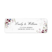 Étiquette Aquarelle moderne élégante Floral Adresse de retou (Devant)