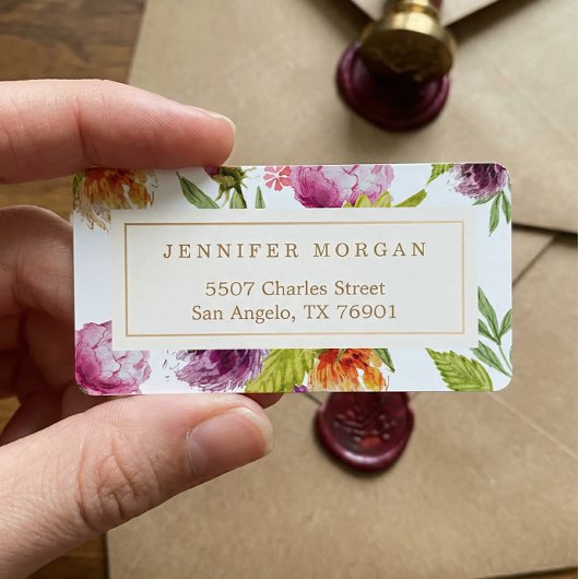 Étiquette Aquarelle moderne Floral Élégant Décor