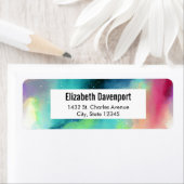 Étiquette Aquarelle moderne Green & Red Space Nebula (En situation)