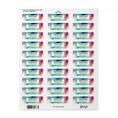 Étiquette Aquarelle moderne Green & Red Space Nebula (Feuille entière)