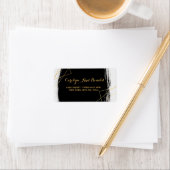 Étiquette Aquarelle moderne Noir & Or Géométrique (En situation)