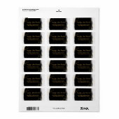 Étiquette Aquarelle moderne Noir & Or Géométrique (Feuille entière)