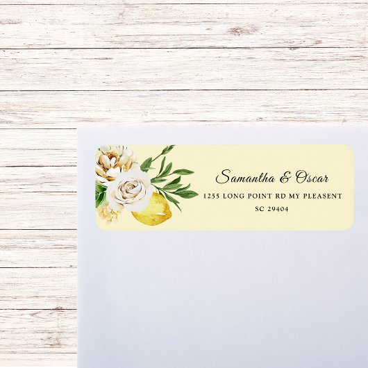 Étiquette Aquarelle moderne Pastel Citrons jaunes & Feuille