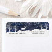 Étiquette Aquarelle moderne Scène forestière hivernale (En situation)