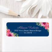 Étiquette Aquarelle moderne violet rose rouge rose floral bl (En situation)