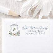 Étiquette Aquarelle Monogramme Cimetière initial (En situation)