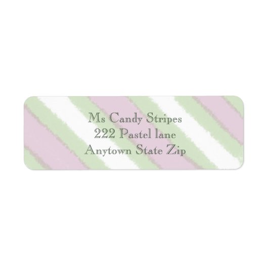 Étiquette Aquarelle Motif en vert blanc et rose (Devant)