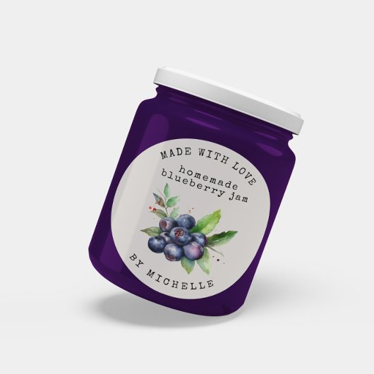 Étiquette aquarelle myrtille pour pot de confiture
