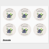 Étiquette aquarelle myrtille pour pot de confiture (Feuille)