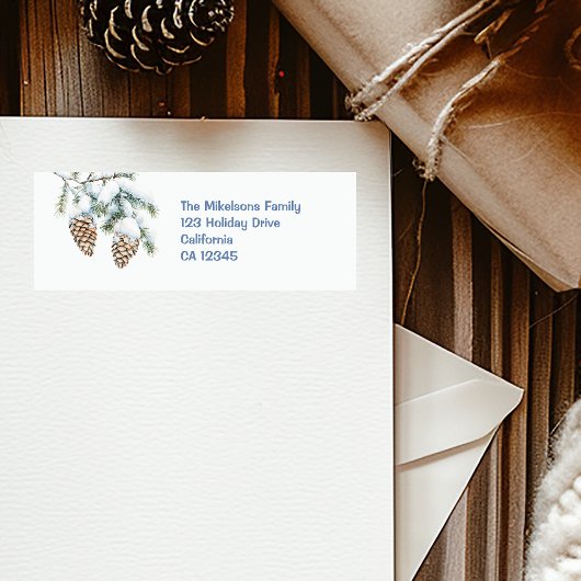 Étiquette Aquarelle Noël hiver Wonderland