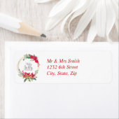 Étiquette Aquarelle Noël Holly Jolly Wreath Custom (En situation)