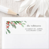 Étiquette Aquarelle Noël houx (En situation)