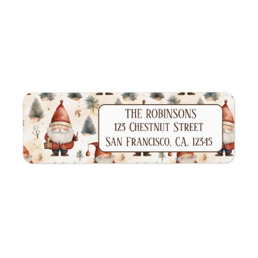 Étiquette Aquarelle Noël Père Noël 2- adresse de retour (Devant)