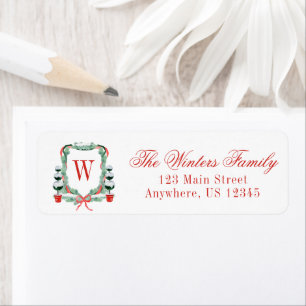 Étiquette Aquarelle Noël Topio Cimier Monogramme