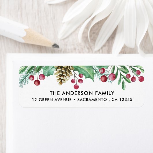 Étiquette Aquarelle Noël vert (En situation)