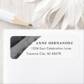 Étiquette Aquarelle noire et blanche moderne (En situation)