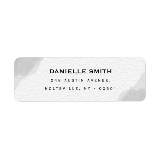 Étiquette Aquarelle noire et blanche professionnelle (Devant)