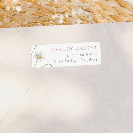 Étiquette Aquarelle Nom du Fleur sauvage Nom Nom Adresse de 