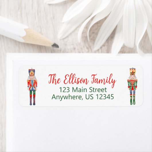 Étiquette Aquarelle Nutcracker Ballet Noël (En situation)