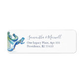 Étiquette Aquarelle Octopus Under the Sea Adresse de retour (Devant)