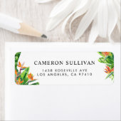 Étiquette Aquarelle Oiseaux du Paradis Mariage tropical (En situation)