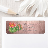 Étiquette Aquarelle Orange Blooming Cactus (En situation)