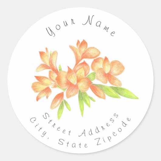 étiquette 'Aquarelle orange jaune' (Devant)