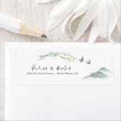 Étiquette Aquarelle paisible Green Mountain Adresse de retou (En situation)