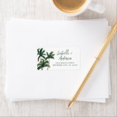 Étiquette Aquarelle Palm Adresse de retour (En situation)