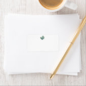 Étiquette Aquarelle Palmes et Mariage d'ardoise (En situation)