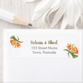 Étiquette Aquarelle Parrot Jaune Tulipes Art Floral (En situation)