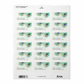 Étiquette Aquarelle Peacock Adresse de plume (Feuille entière)