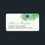 Étiquette Aquarelle Peacock Adresse de plume<br><div class="desc">DE WATERCOLOR MARIAGE COLLECTION : Étiquette de adresse - Un mariage à thème populaire est la plume de paon. Belle aquarelle claire d'une plume de paon. Si vous voulez quelque chose de changé à ce design s'il vous plaît n'hésitez pas à m'envoyer un courriel à paula@labellarue.com Si vous avez besoin...</div>